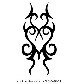 Tattoo tribal vector design sketch. Single sleeve art pattern arm. Simple logo. Designer isolated abstract element for arm, leg , shoulder men and women on white background.
