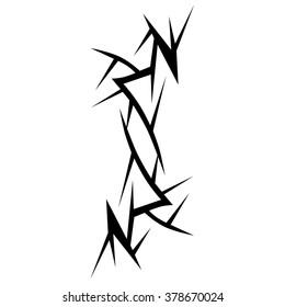 Tattoo tribal vector design sketch. Single sleeve art pattern arm. Simple logo. Designer isolated abstract element for arm, leg , shoulder men and women on white background.