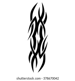 Tattoo tribal vector design sketch. Single sleeve art pattern arm. Simple logo. Designer isolated abstract element for arm, leg , shoulder men and women on white background.