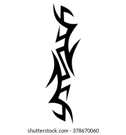 Tattoo tribal vector design sketch. Single sleeve art pattern arm. Simple logo. Designer isolated abstract element for arm, leg , shoulder men and women on white background.