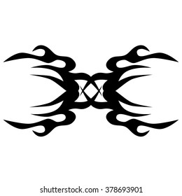 Tattoo tribal vector design sketch. Single sleeve art pattern arm. Simple logo. Designer isolated abstract element for arm, leg , shoulder men and women on white background.