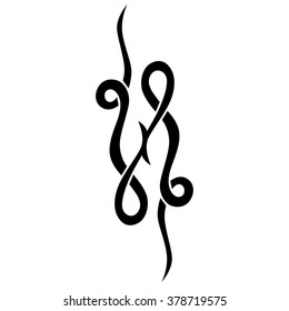 Tattoo tribal vector design sketch. Single sleeve art pattern arm. Simple logo. Designer isolated abstract element for arm, leg , shoulder men and women on white background.