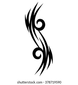 Tattoo tribal vector design sketch. Single sleeve art pattern arm. Simple logo. Designer isolated abstract element for arm, leg , shoulder men and women on white background.