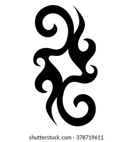 Tattoo tribal vector design sketch. Single sleeve art pattern arm. Simple logo. Designer isolated abstract element for arm, leg , shoulder men and women on white background.