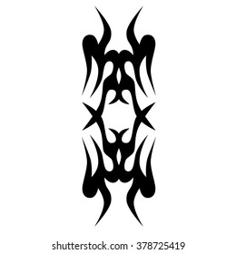 Tattoo tribal vector design sketch. Single sleeve art pattern arm. Simple logo. Designer isolated abstract element for arm, leg , shoulder men and women on white background.