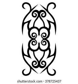 Tattoo tribal vector design sketch. Single sleeve art pattern arm. Simple logo. Designer isolated abstract element for arm, leg , shoulder men and women on white background.