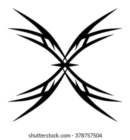 Tattoo tribal vector design sketch. Single sleeve art pattern arm. Simple logo. Designer isolated abstract element for arm, leg , shoulder men and women on white background.