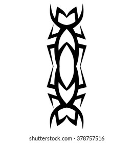 Tattoo tribal vector design sketch. Single sleeve art pattern arm. Simple logo. Designer isolated abstract element for arm, leg , shoulder men and women on white background.