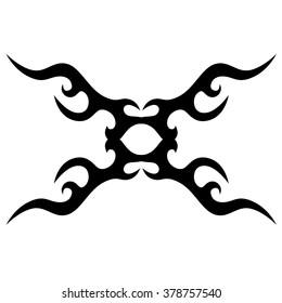 Tattoo tribal vector design sketch. Single sleeve art pattern arm. Simple logo. Designer isolated abstract element for arm, leg , shoulder men and women on white background.