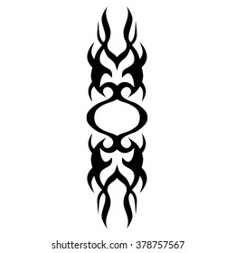 Tattoo tribal vector design sketch. Single sleeve art pattern arm. Simple logo. Designer isolated abstract element for arm, leg , shoulder men and women on white background.