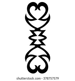 Tattoo tribal vector design sketch. Single sleeve art pattern arm. Simple logo. Designer isolated abstract element for arm, leg , shoulder men and women on white background.