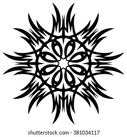 Tattoo tribal vector design sketch. Single circle art pattern. Simple logo. Designer isolated abstract element for arm, leg , shoulder men and women on white background.