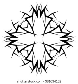 Tattoo tribal vector design sketch. Single circle art pattern. Simple logo. Designer isolated abstract element for arm, leg , shoulder men and women on white background.