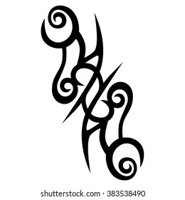 Tattoo tribal vector design sketch. Single sleeve art pattern arm. Simple logo. Designer isolated abstract element for arm, leg , shoulder men and women on white background. 