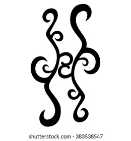 Tattoo tribal vector design sketch. Single sleeve art pattern arm. Simple logo. Designer isolated abstract element for arm, leg , shoulder men and women on white background. 