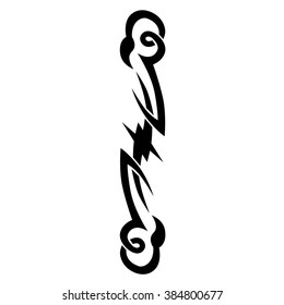 Tattoo tribal vector design sketch. Single sleeve art pattern arm. Simple logo. Designer isolated abstract element for arm, leg , shoulder men and women on white background. 
