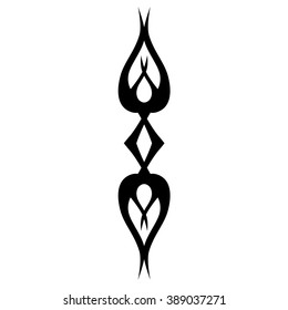 Tattoo tribal vector design sketch. Single sleeve art pattern arm. Simple logo. Designer isolated abstract element for arm, leg , shoulder men and women on white background. 