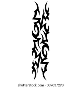 Tattoo tribal vector design sketch. Single sleeve art pattern arm. Simple logo. Designer isolated abstract element for arm, leg , shoulder men and women on white background. 