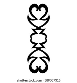 Tattoo tribal vector design sketch. Single sleeve art pattern arm. Simple logo. Designer isolated abstract element for arm, leg , shoulder men and women on white background. 