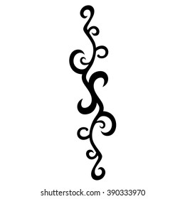 Tattoo tribal vector design sketch. Single sleeve art pattern arm. Simple logo. Designer isolated abstract element for arm, leg , shoulder men and women on white background.