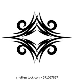 Tattoo tribal vector design sketch. Single sleeve art pattern arm. Simple logo. Designer isolated abstract element for arm, leg , shoulder men and women on white background.