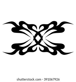 Tattoo tribal vector design sketch. Single sleeve art pattern arm. Simple logo. Designer isolated abstract element for arm, leg , shoulder men and women on white background.