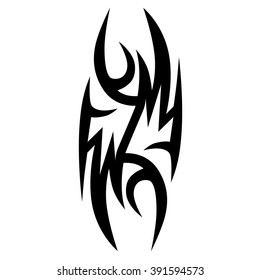 Tattoo tribal vector design sketch. Single sleeve art pattern arm. Simple logo. Designer isolated abstract element for arm, leg , shoulder men and women on white background.