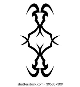 Tattoo tribal vector design sketch. Single sleeve art pattern arm. Simple logo. Designer isolated abstract element for arm, leg , shoulder men and women on white background.