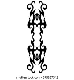 Tattoo tribal vector design sketch. Single sleeve art pattern arm. Simple logo. Designer isolated abstract element for arm, leg , shoulder men and women on white background.