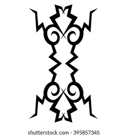 Tattoo tribal vector design sketch. Single sleeve art pattern arm. Simple logo. Designer isolated abstract element for arm, leg , shoulder men and women on white background.