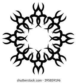 Tattoo tribal vector design sketch. Single circle pattern. Simple logo. Designer isolated abstract element for arm, leg , shoulder men and women on white background.
