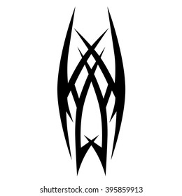 Tattoo tribal vector design sketch. Single sleeve art pattern arm. Simple logo. Designer isolated abstract element for arm, leg , shoulder men and women on white background.