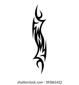 Tattoo tribal vector design sketch. Single sleeve art pattern arm. Simple logo. Designer isolated abstract element for arm, leg , shoulder men and women on white background.