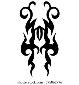 Tattoo tribal vector design sketch. Single sleeve art pattern arm. Simple logo. Designer isolated abstract element for arm, leg , shoulder men and women on white background.