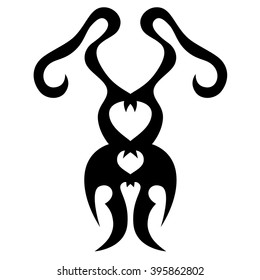 Tattoo tribal vector design sketch. Single sleeve art pattern arm. Simple logo. Designer isolated abstract element for arm, leg , shoulder men and women on white background.