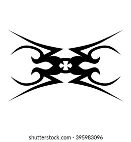 Tattoo tribal vector design sketch. Single sleeve art pattern arm. Simple logo. Designer isolated abstract element for arm, leg , shoulder men and women on white background.