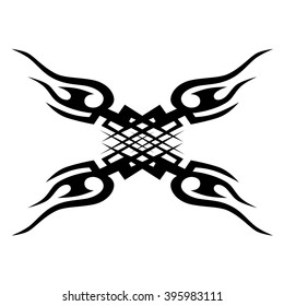 Tattoo tribal vector design sketch. Single sleeve art pattern arm. Simple logo. Designer isolated abstract element for arm, leg , shoulder men and women on white background.