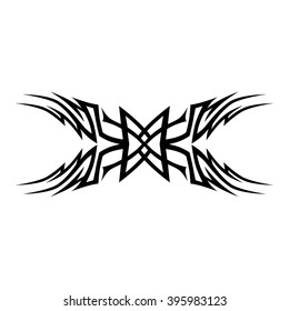 Tattoo tribal vector design sketch. Single sleeve art pattern arm. Simple logo. Designer isolated abstract element for arm, leg , shoulder men and women on white background.