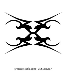 Tattoo tribal vector design sketch. Single sleeve art pattern arm. Simple logo. Designer isolated abstract element for arm, leg , shoulder men and women on white background.