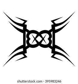 Tattoo tribal vector design sketch. Single sleeve art pattern arm. Simple logo. Designer isolated abstract element for arm, leg , shoulder men and women on white background.