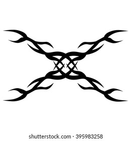 Tattoo tribal vector design sketch. Single sleeve art pattern arm. Simple logo. Designer isolated abstract element for arm, leg , shoulder men and women on white background.