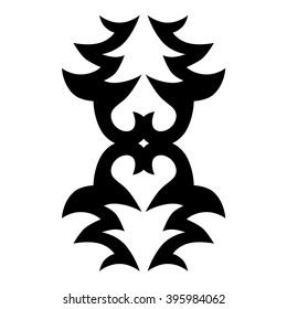Tattoo tribal vector design sketch. Single sleeve art pattern arm. Simple logo. Designer isolated abstract element for arm, leg , shoulder men and women on white background.
