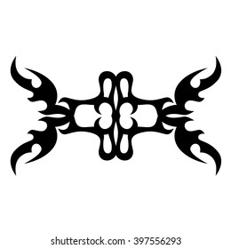 Tattoo tribal vector design sketch. Single sleeve art pattern arm. Simple logo. Designer isolated abstract element for arm, leg , shoulder men and women on white background.