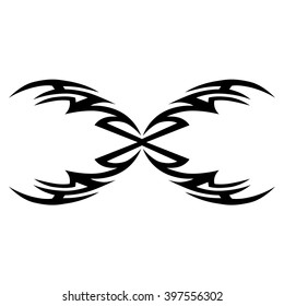 Tattoo tribal vector design sketch. Single sleeve art pattern arm. Simple logo. Designer isolated abstract element for arm, leg , shoulder men and women on white background.