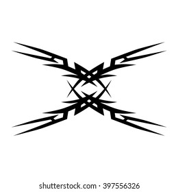 Tattoo tribal vector design sketch. Single sleeve art pattern arm. Simple logo. Designer isolated abstract element for arm, leg , shoulder men and women on white background.