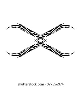 Tattoo tribal vector design sketch. Single sleeve art pattern arm. Simple logo. Designer isolated abstract element for arm, leg , shoulder men and women on white background.