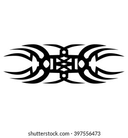 Tattoo tribal vector design sketch. Single sleeve pattern arm. Simple logo. Designer isolated abstract element for arm, leg , shoulder men and women on white background.