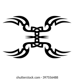 Tattoo tribal vector design sketch. Single sleeve pattern arm. Simple logo. Designer isolated abstract element for arm, leg , shoulder men and women on white background.