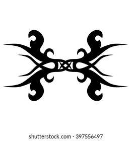 Tattoo tribal vector design sketch. Single sleeve pattern arm. Simple logo. Designer isolated abstract element for arm, leg , shoulder men and women on white background.