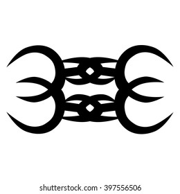 Tattoo tribal vector design sketch. Single sleeve pattern arm. Simple logo. Designer isolated abstract element for arm, leg , shoulder men and women on white background.
